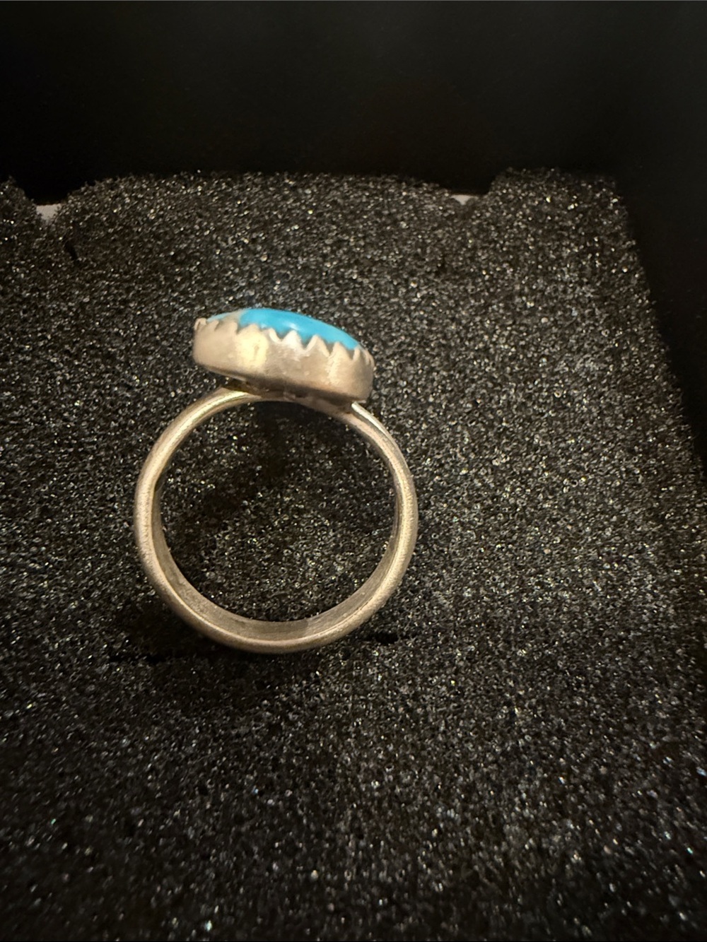 Turquoise Triple Stone Sterling Silver Ring -  Women’s Jewelry sz 6 - Picture 2 of 4